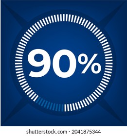 90 percent count on dark blue background