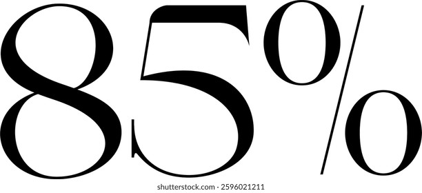 90 Percent Discount Offer Number Typography Style A0968