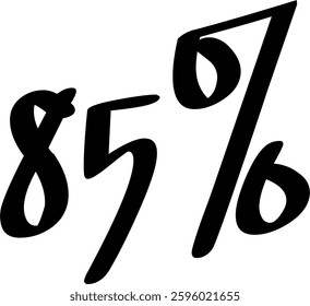 90 Percent Discount Offer Number Typography Style A0721