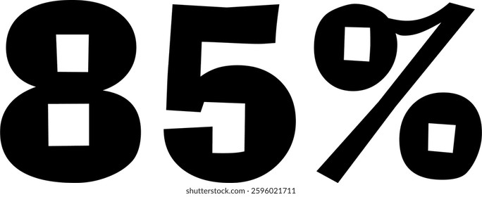90 Percent Discount Offer Number Typography Style A0683