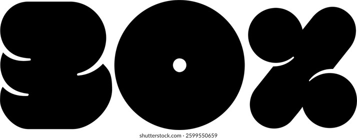 90 Percent Discount Offer Number Typography Style A1215