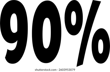 90 Percent Discount Offer Number Typography Style A0265