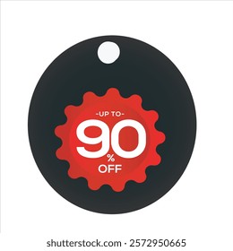 Up to 90 percent discount. Sale offer price sign. Special offer symbol. Save 90 percentages. Discount tag chat protect