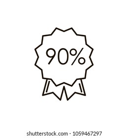 90 percent off sign vector