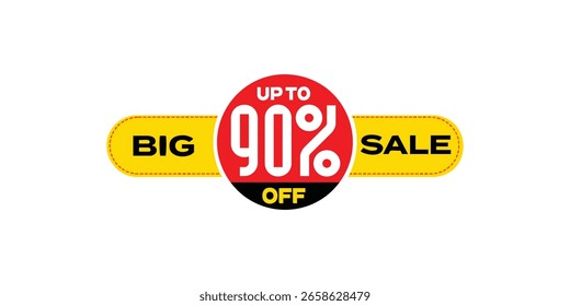 90% por ciento de descuento en la Ilustración vectorial Guardar, , oferta, Anuncio de venta aislado, oferta de diseño de Anuncio, Anuncio de descuento, diseño de póster de oferta especial, etiqueta de Precio 