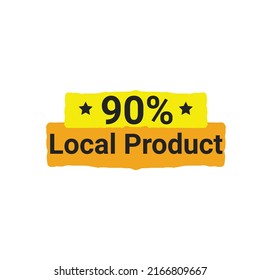 90% percentage local product vector art illustration