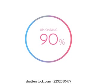 90 % Upload, Kuchendiagramm für Ihre Dokumente, Berichte, 90 % Kreisdiagramme für Infografiken
