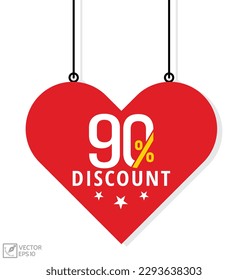 90 Percents Discount Vector banner ribbon design.