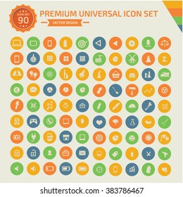90 Premium Universal icon set,clean vector