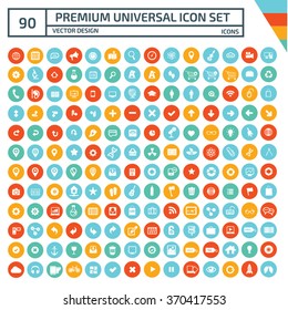90 Premium Universal Web Icon set,clean vector