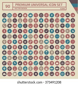 90 Premium Universal Web Icon set,clean vector