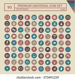 90 Premium Universal Web Icon set,clean vector