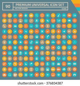 90 Premium Universal Web Icon set,clean vector