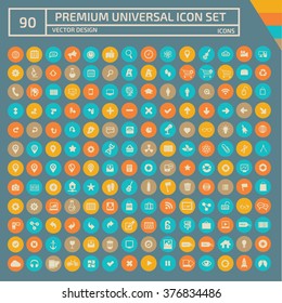 90 Premium Universal Web Icon set,clean vector