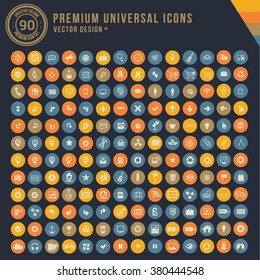 90 Premium Universal Web Icon set,clean vector