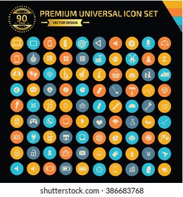 90 Premium Universal web icon set,clean vector