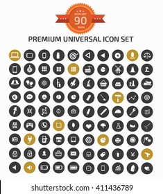 90 Premium universal web icon set,vector