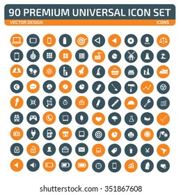 90 Premium Universal Website Icon Set,clean vector