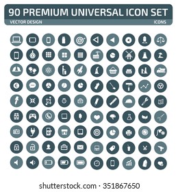90 Premium Universal Website Icon Set,clean vector