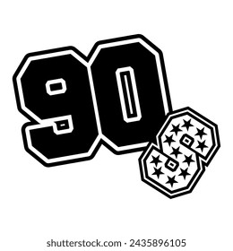 90 S Typography Y2K Clothing Logo Patch Apparel Fashion Sticker And Vector Design K19, Commercial Use