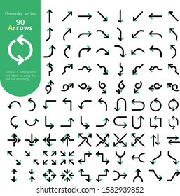
90 simple arrow icons that can be used everywhere.