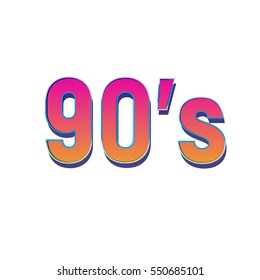 90 style numbers for hipster background pink