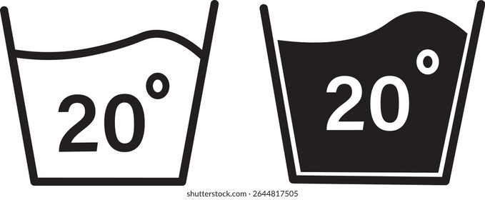 90 temperature wash icon. Degrees of water, Washing clothing 20, 30, 40, 50, 60, 70, 80, 90 degree celsius,Vector flat sign graphic design illustration
