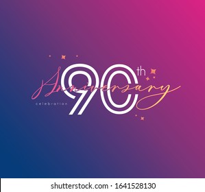 90 th Anniversary celebration logo, Icon template Vector.
