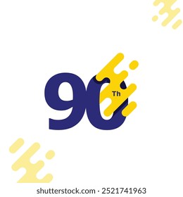 90 Th Anniversary Celebration Modern Number Collection Design Vector Illustration