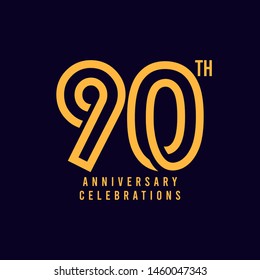 90 Th Anniversary Celebration Vector Template Design Illustration
