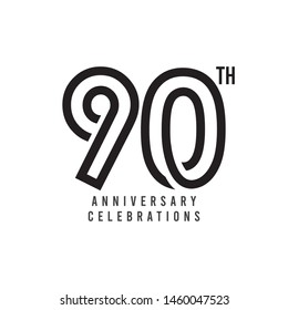 90 Th Anniversary Celebration Vector Template Design Illustration