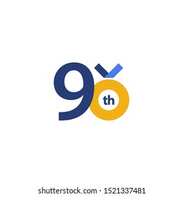 90 th Anniversary Celebration Vector Template Design Illustration