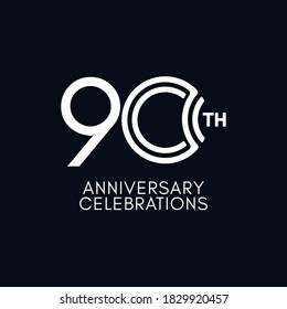 90 th Anniversary Celebration Vector Template Design Illustration