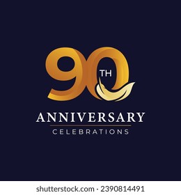 Ilustración De Diseño De Plantilla De Vector De Celebración Del 90 Aniversario