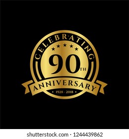 90 th Anniversary celebrations emblems vector , anniversary template design for web, game ,Creative poster, booklet, leaflet, flyer, magazine, invitation card and other us