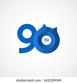 90 Th Anniversary Celebrations Vector Template Design Illustration