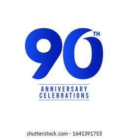 90 Th Anniversary Celebrations Vector Template Design Illustration