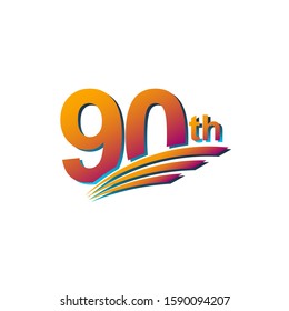 90 th Anniversary elegant Celebration Vector Template Design Illustration