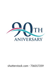 90 Th anniversary, logo, icon, vector
