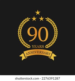 90 th Anniversary logo template illustration. suitable for you