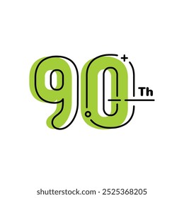 90 Th Anniversary Number Fun Design Vector Template Illustration