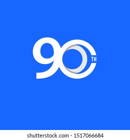 90 Th Anniversary Vector Template Design Illustration