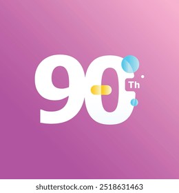 90. Spaß Zahl Jubiläum Feier Design Illustration Kollektion