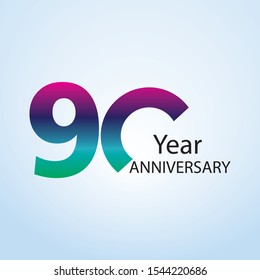 90 Year Anniversari Logo Vector Template Design Illustration