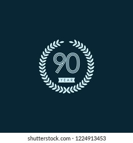 90 Year Anniversary Celebration Vector Template Design Illustration