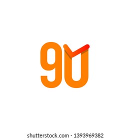 90 Year Anniversary Celebration Vector Template Design Illustration