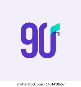 90 Year Anniversary Celebration Vector Template Design Illustration