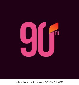 90 Year Anniversary Celebration Vector Template Design Illustration