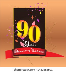 90 Year Anniversary Celebration Vector Template Design Illustration