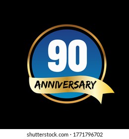 90 year anniversary celebration, vector design for celebrations, invitation cards and greeting cards